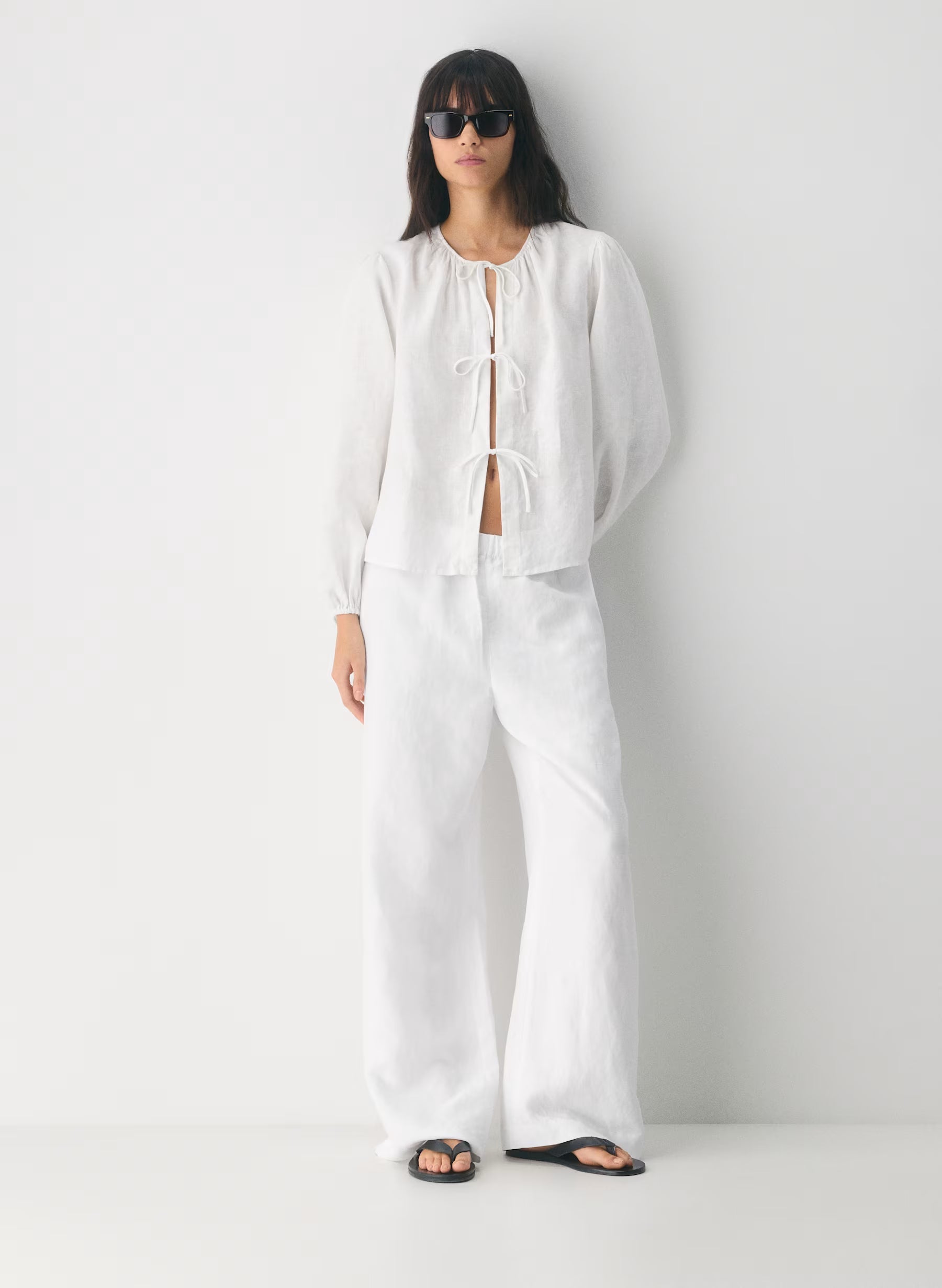 Aritzia Tybee Linen Blouse-White
