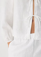 Aritzia Tybee Linen Blouse-White