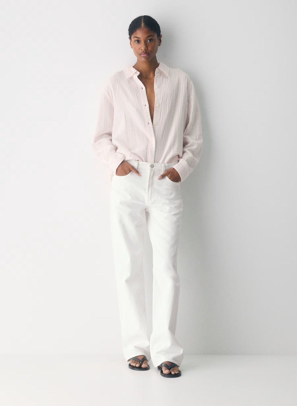 Aritzia AirPlush Cotton™ Sail Shirt -  İmogen strp ok/Vla p