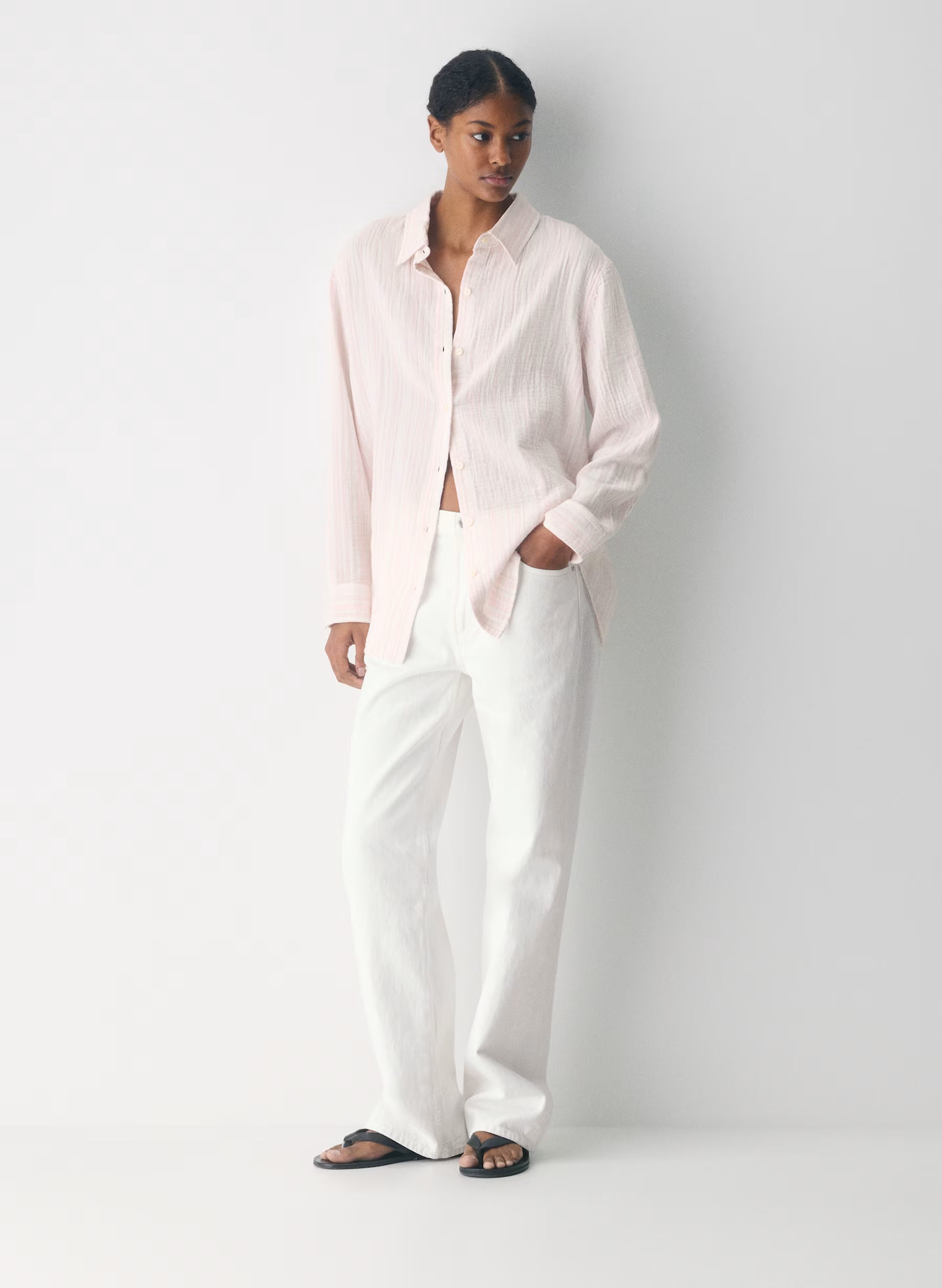 Aritzia AirPlush Cotton™ Sail Shirt -  İmogen strp ok/Vla p