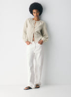 Aritzia Tybee Linen Blouse-Undyed Ecru
