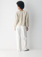 Aritzia Tybee Linen Blouse-Undyed Ecru
