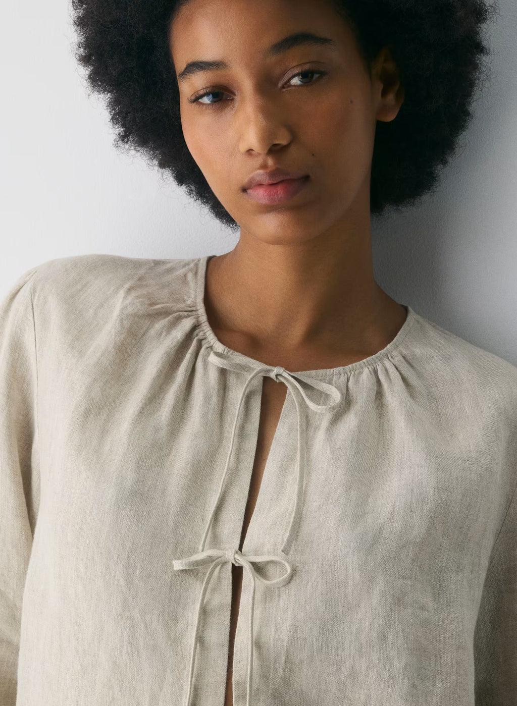 Aritzia Tybee Linen Blouse-Undyed Ecru