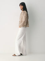Aritzia Tybee Linen Blouse-Folio Brown /lt birc