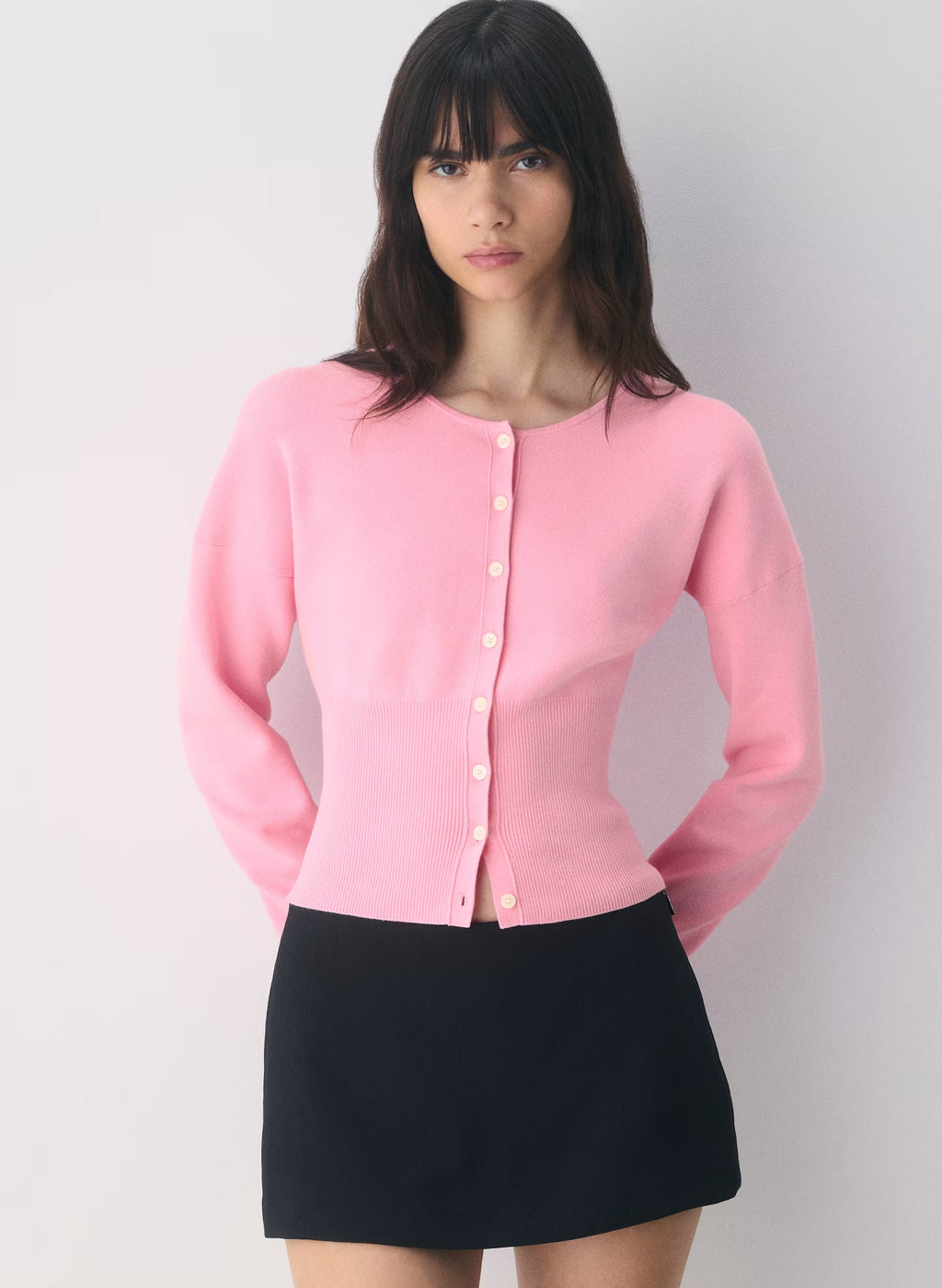Aritzia Golightly Cardigan - Wonder Yarn - Jellybean Pink