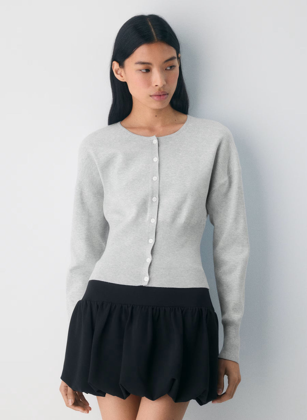 Aritzia Golightly Cardigan - Wonder Yarn - Heather Chrome