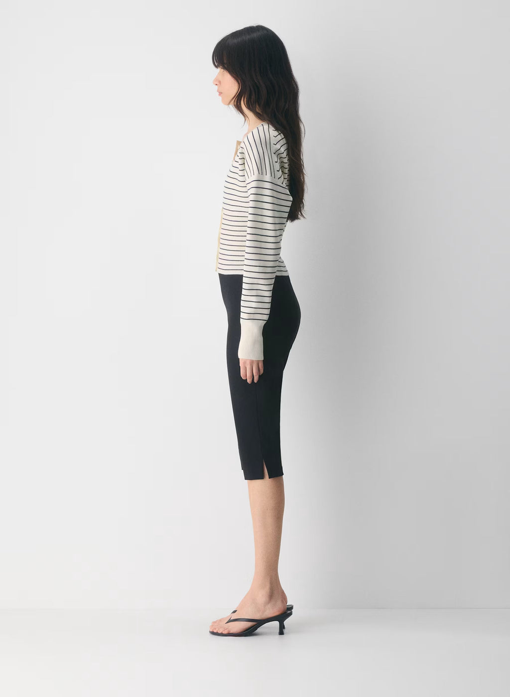 Aritzia Golightly Cardigan - Wonder Yarn -lt birch/Admiral