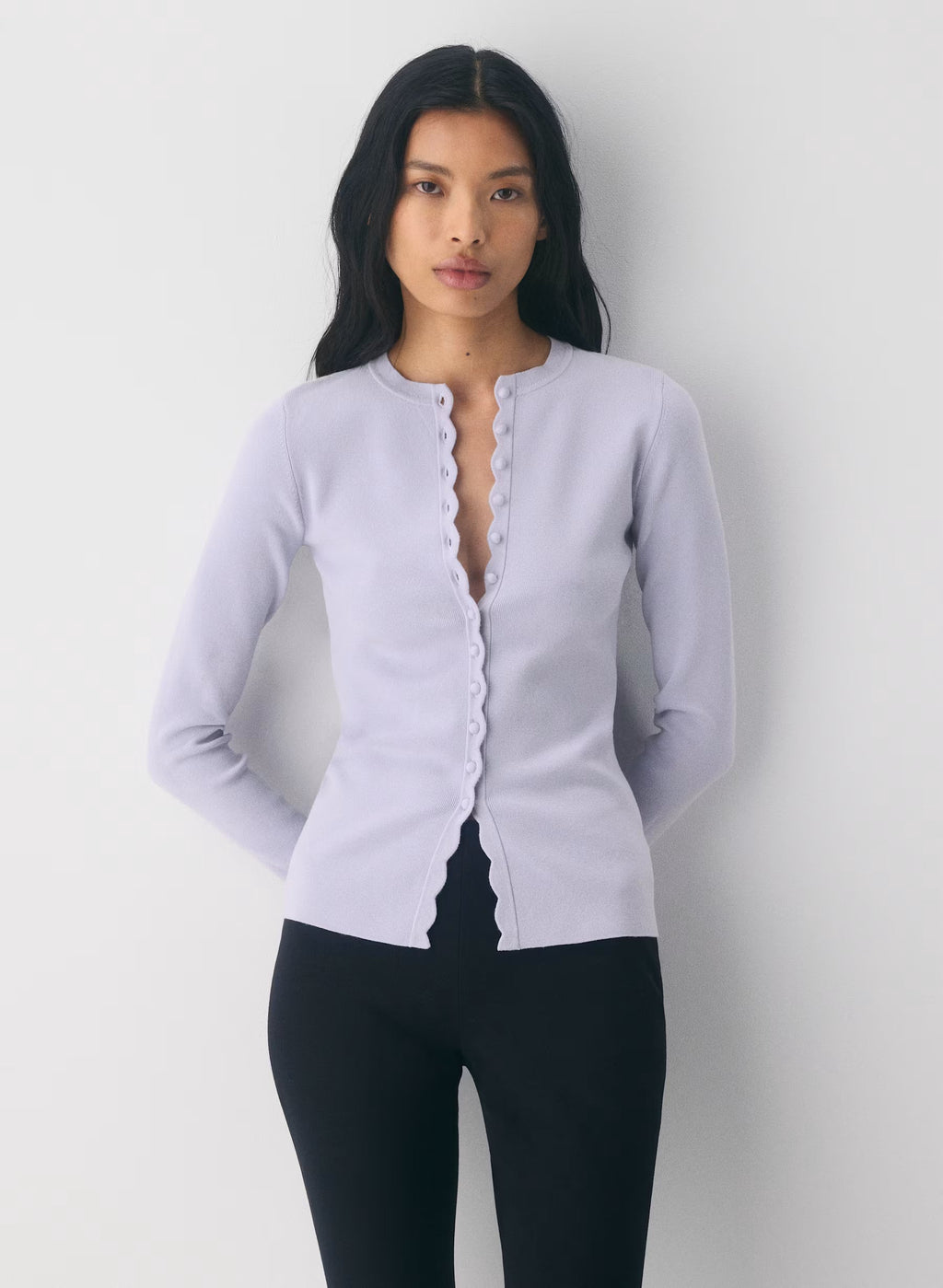 Aritzia Shelly Cardigan - Wonder Yarn-Essential Colours — Wildflower lilac