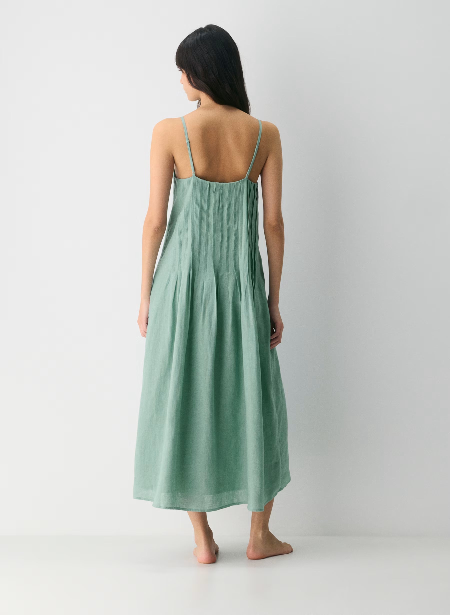 Aritzia Casbah Linen Dress-Goddess Sage