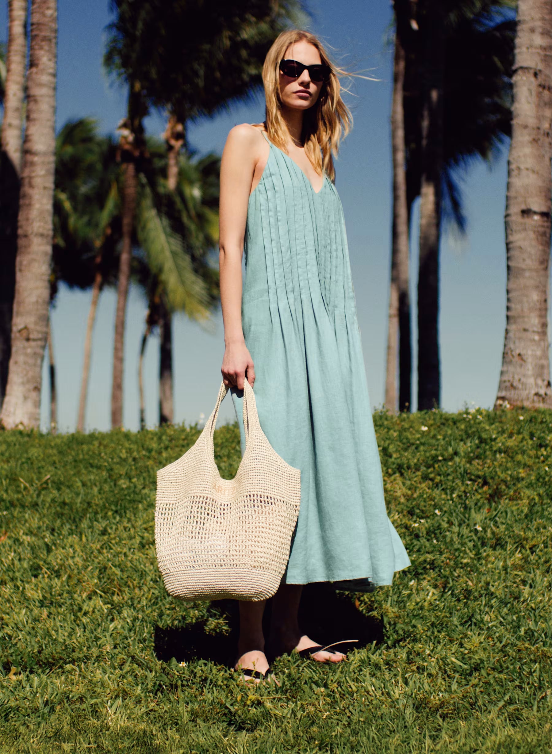 Aritzia Casbah Linen Dress-Goddess Sage
