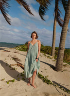Aritzia Casbah Linen Dress-Goddess Sage