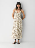 Aritzia Casbah Linen Dress-Birch/folio Brown