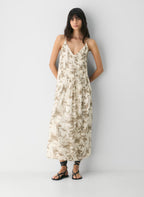 Aritzia Casbah Linen Dress-Birch/folio Brown