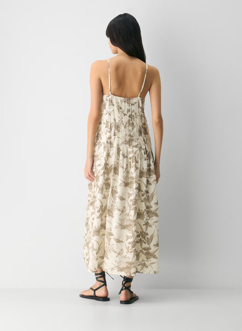 Aritzia Casbah Linen Dress-Birch/folio Brown