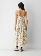 Aritzia Casbah Linen Dress-Birch/folio Brown
