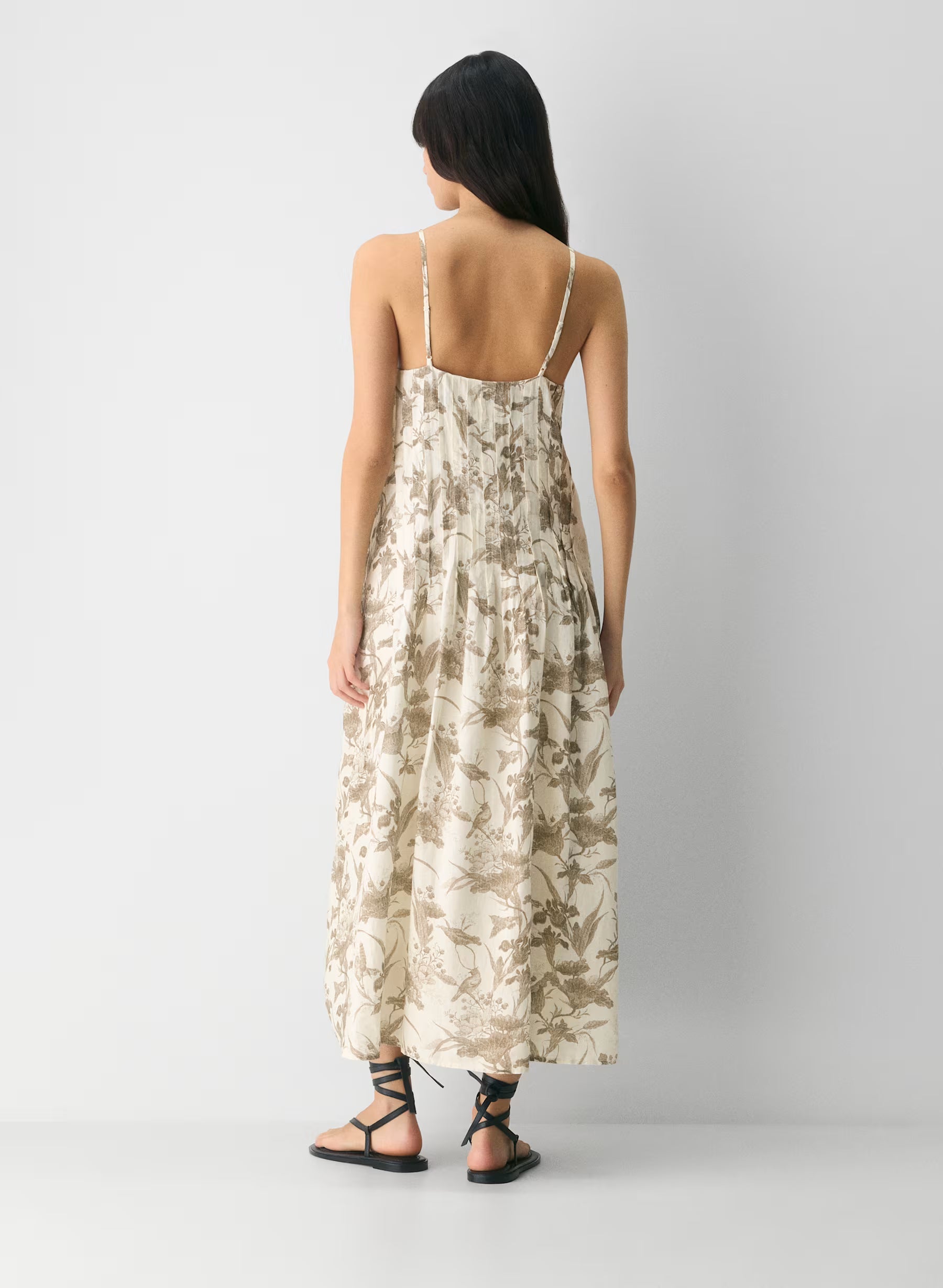 Aritzia Casbah Linen Dress-Birch/folio Brown