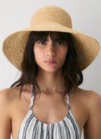 Aritzia Sunbeam Raffia Medium-Brim Hat-Sandy Beige
