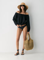 Aritzia Sunbeam Raffia Medium-Brim Hat-Femme