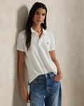 Ralph Lauren Women The Iconic Classic Fit Mesh Polo Shirt-White
