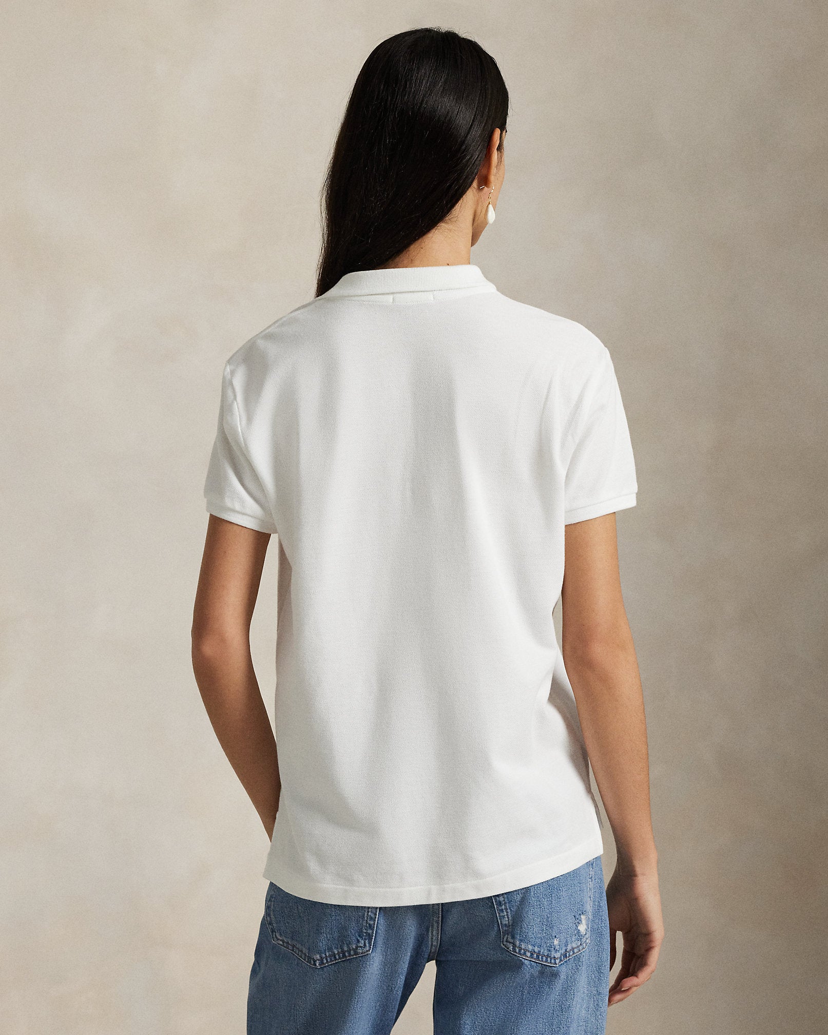 Ralph Lauren Women The Iconic Classic Fit Mesh Polo Shirt-White
