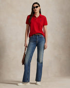 Ralph Lauren Women The Iconic Classic Fit Mesh Polo Shirt  -  Red