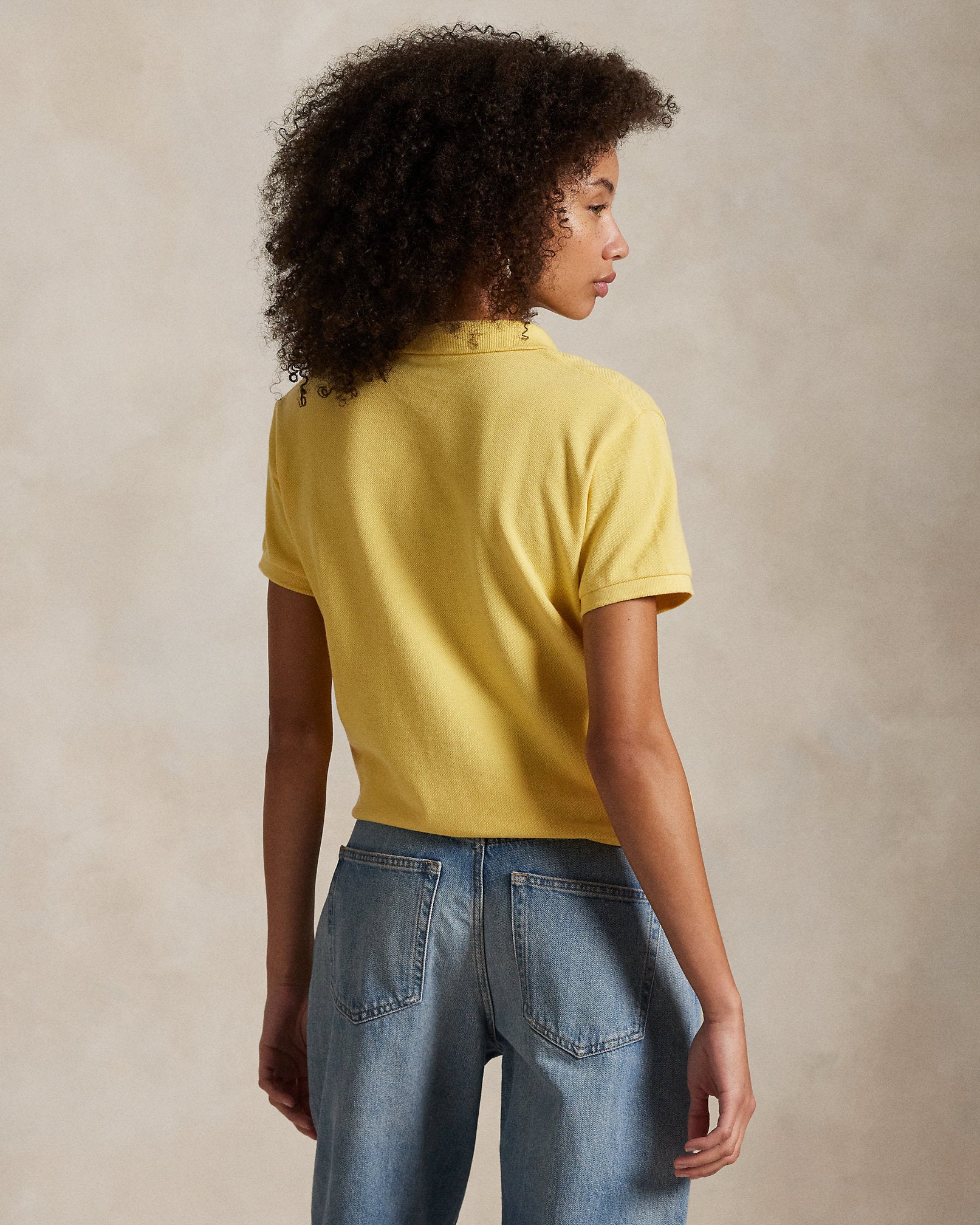 Ralph Lauren Women The Iconic Classic Fit Mesh Polo Shirt  -  Corn Yellow