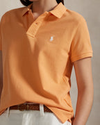 Ralph Lauren Women The Iconic Classic Fit Mesh Polo Shirt  -  Key West Orange