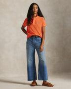 Ralph Lauren Women The Iconic Classic Fit Mesh Polo Shirt  -  Resort Orange
