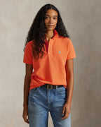 Ralph Lauren Women The Iconic Classic Fit Mesh Polo Shirt  -  Resort Orange
