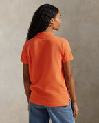 Ralph Lauren Women The Iconic Classic Fit Mesh Polo Shirt  -  Resort Orange