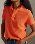 Ralph Lauren Women The Iconic Classic Fit Mesh Polo Shirt  -  Resort Orange