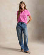 Ralph Lauren Women The Iconic Classic Fit Mesh Polo Shirt-Dalia Pink