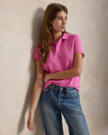 Ralph Lauren Women The Iconic Classic Fit Mesh Polo Shirt-Dalia Pink