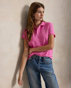 Ralph Lauren Women The Iconic Classic Fit Mesh Polo Shirt-Dalia Pink