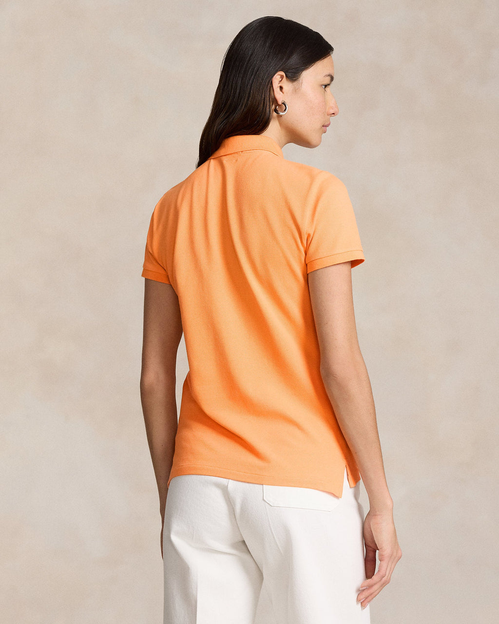 Ralph Lauren Women Slim Fit Stretch Polo Shirt  -  Key West Orange