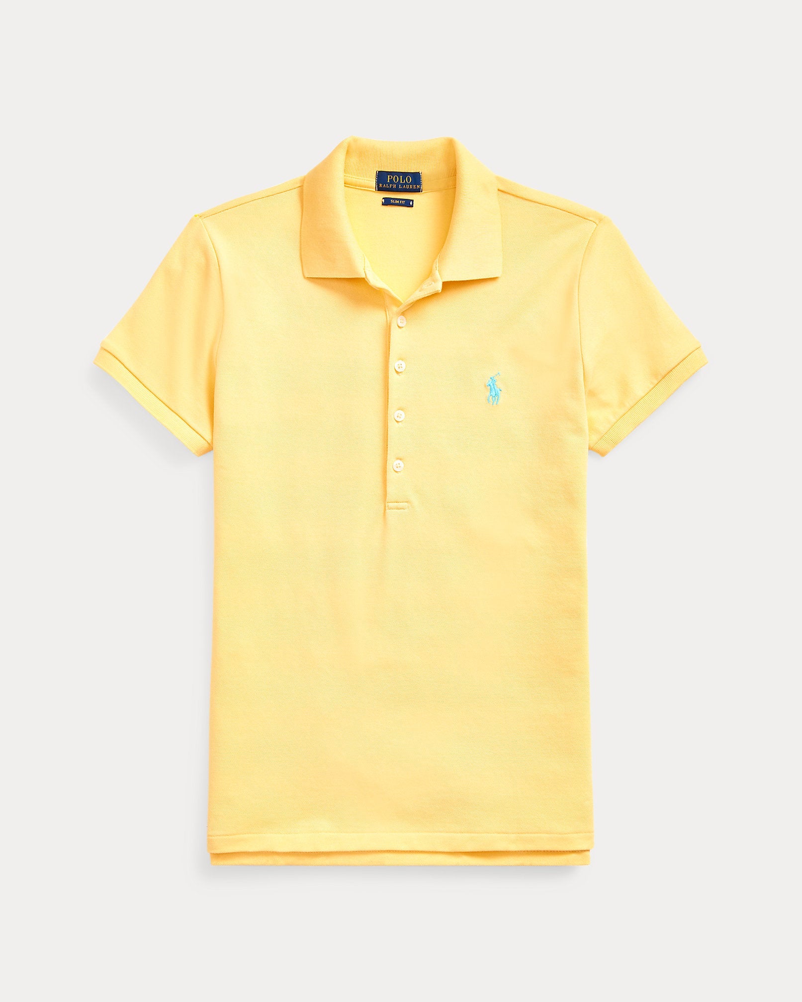 Ralph Lauren Women Slim Fit Stretch Polo Shirt  - Corn Yellow