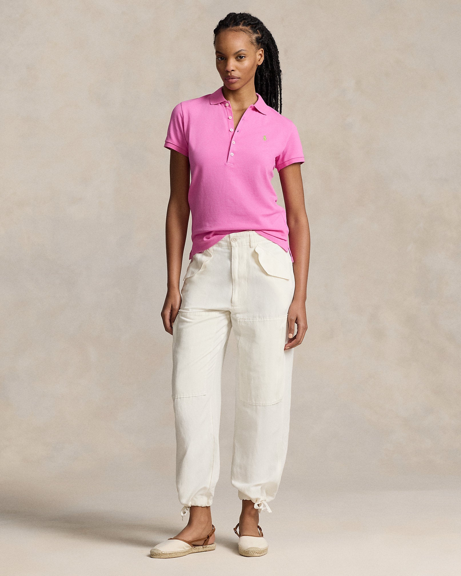 Ralph Lauren Women Slim Fit Stretch Polo Shirt  -  Dalia Pink