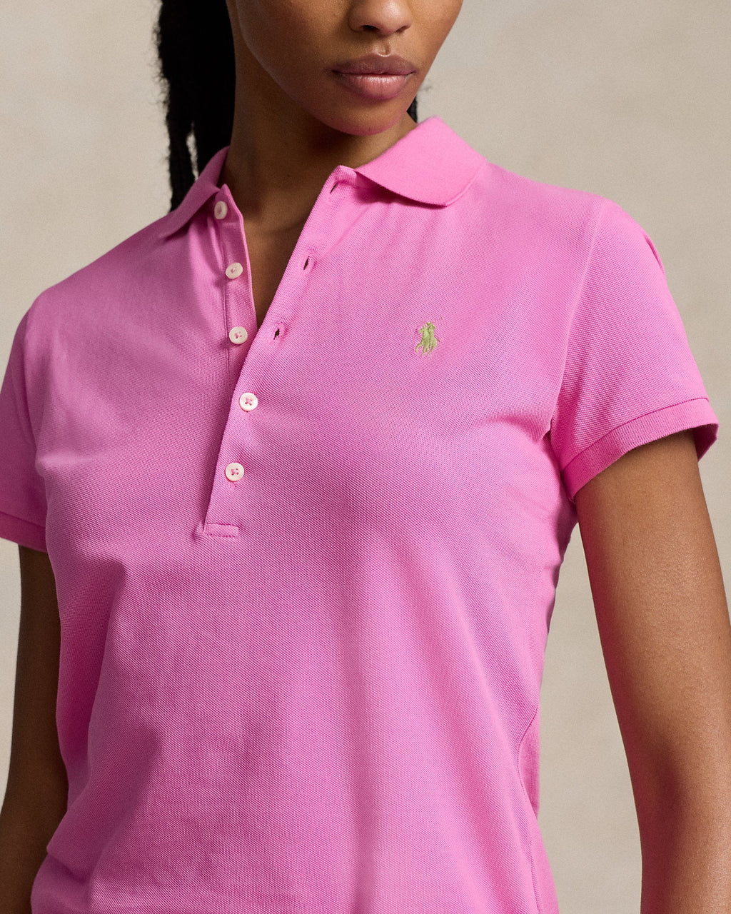 Ralph Lauren Women Slim Fit Stretch Polo Shirt  -  Dalia Pink