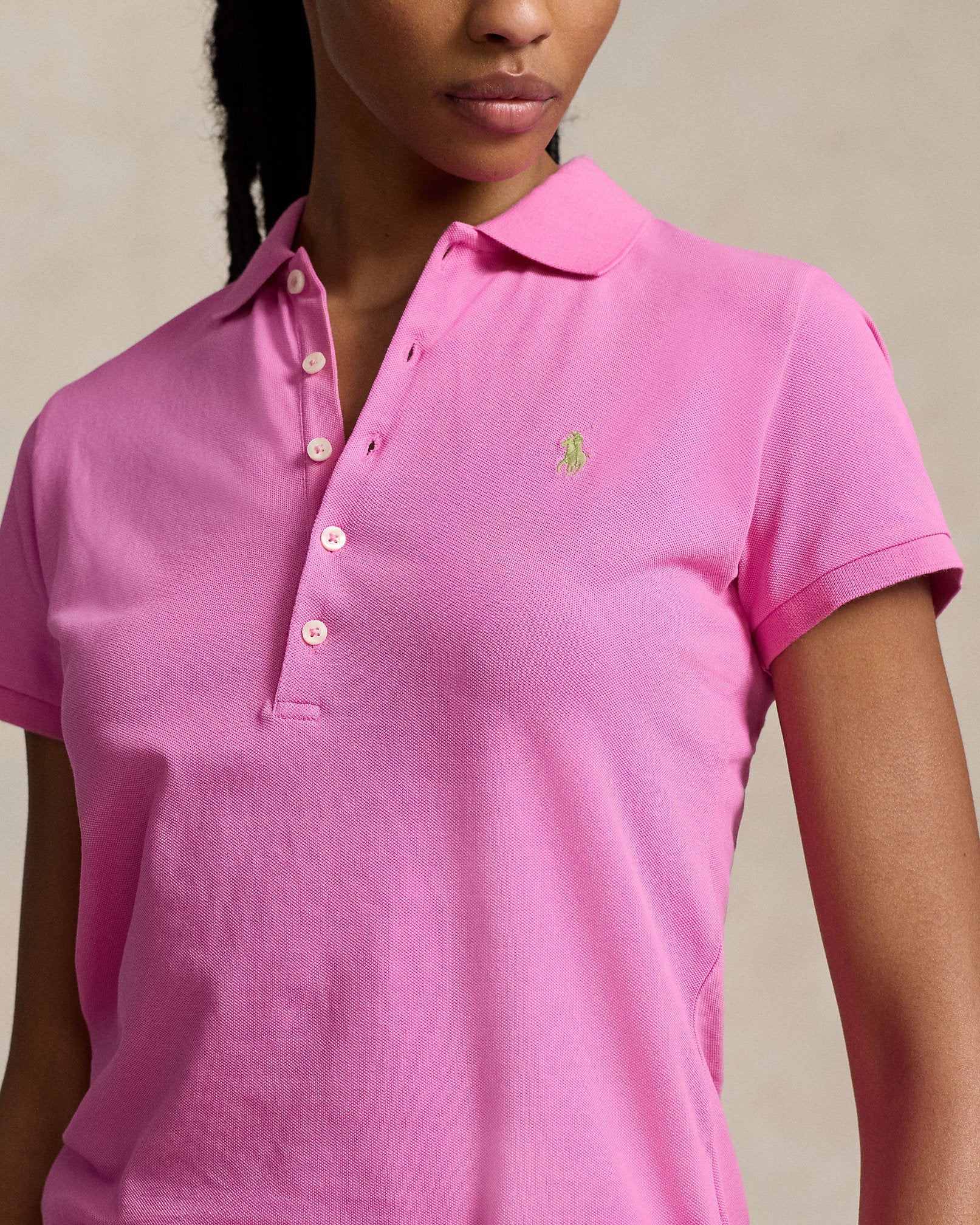Ralph Lauren Women Slim Fit Stretch Polo Shirt  -  Dalia Pink