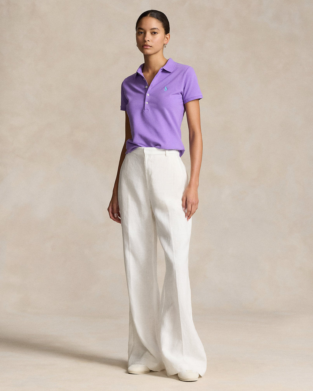Ralph Lauren Women Slim Fit Stretch Polo Shirt  -  Cactus Purple