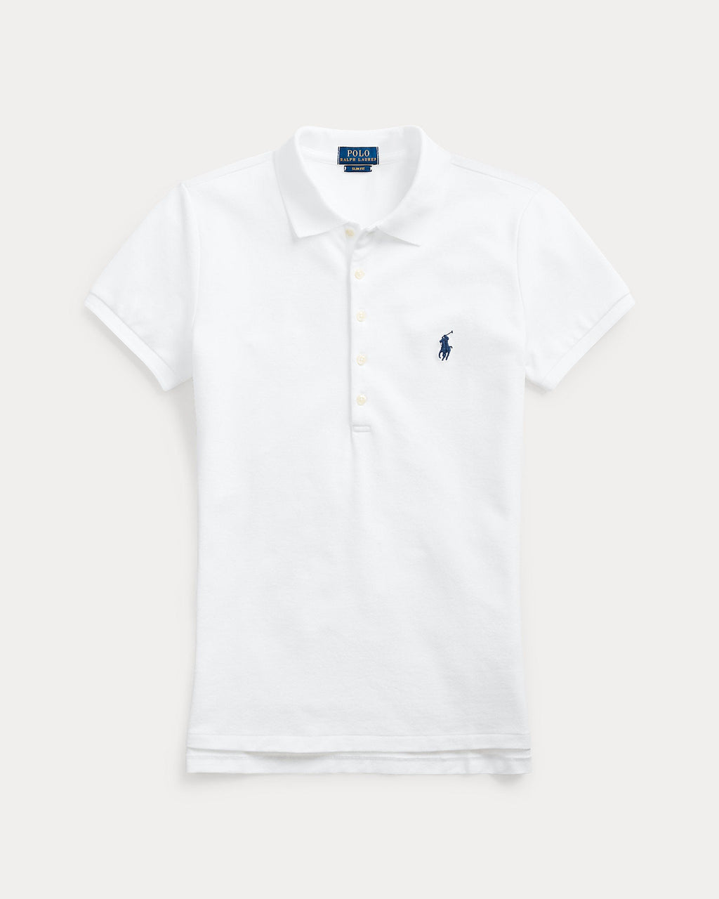 Ralph Lauren Women Slim Fit Stretch Polo Shirt  -  White