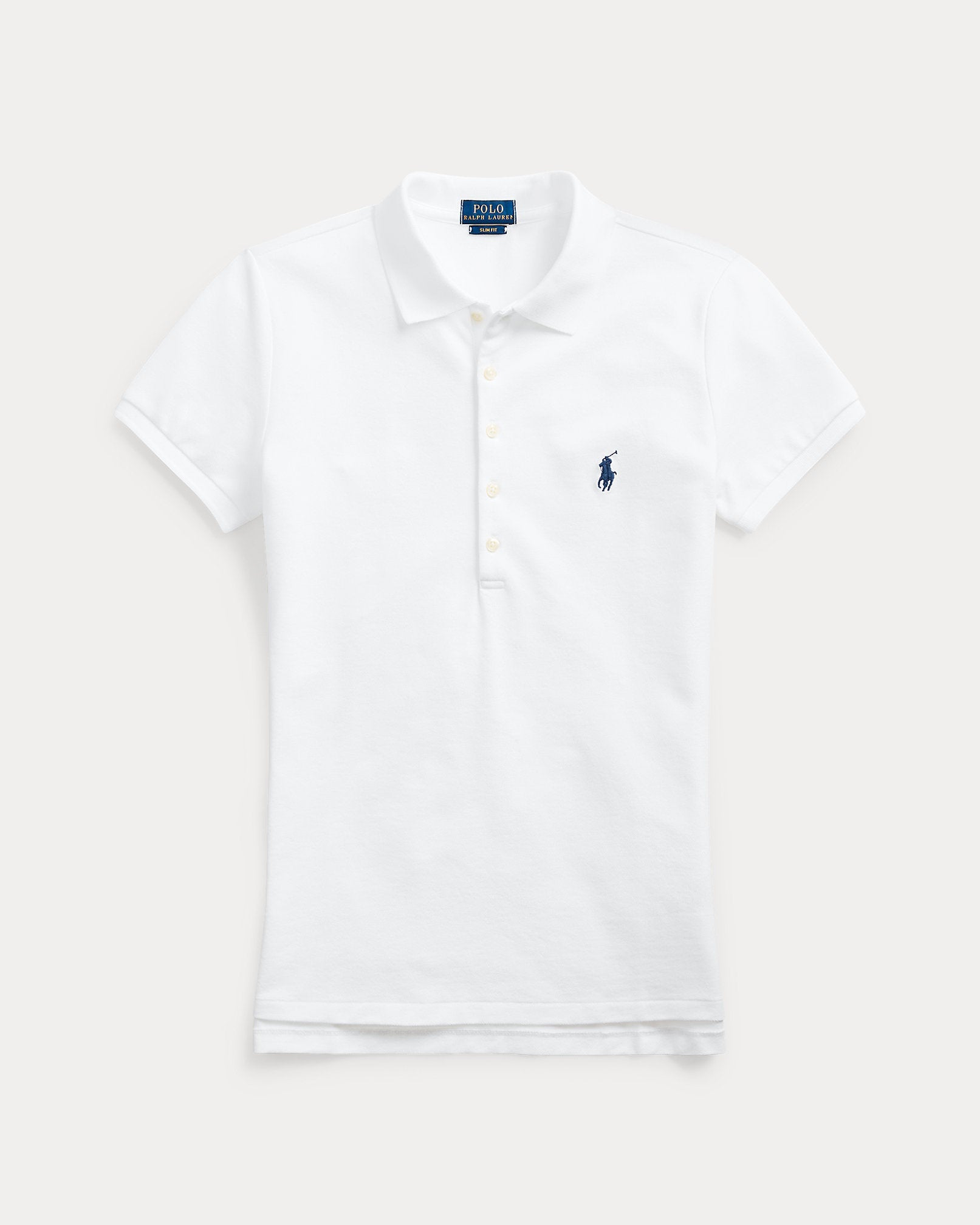 Ralph Lauren Women Slim Fit Stretch Polo Shirt  -  White