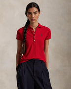 Ralph Lauren Women Slim Fit Stretch Polo Shirt  - Red/Navy