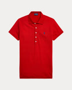 Ralph Lauren Women Slim Fit Stretch Polo Shirt  - Red/Navy