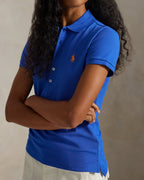 Ralph Lauren Women Slim Fit Stretch Polo Shirt  -  Sea Blue