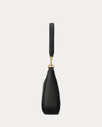 Ralph Lauren Crosshatch Leather Medium Danni Bag  -  Black