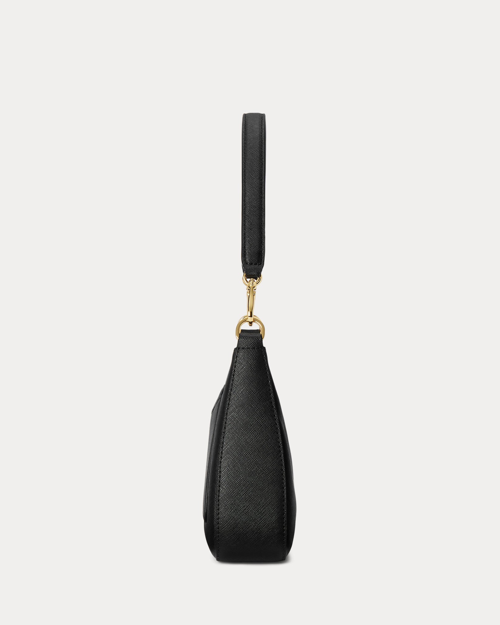 Ralph Lauren Crosshatch Leather Medium Danni Bag  -  Black