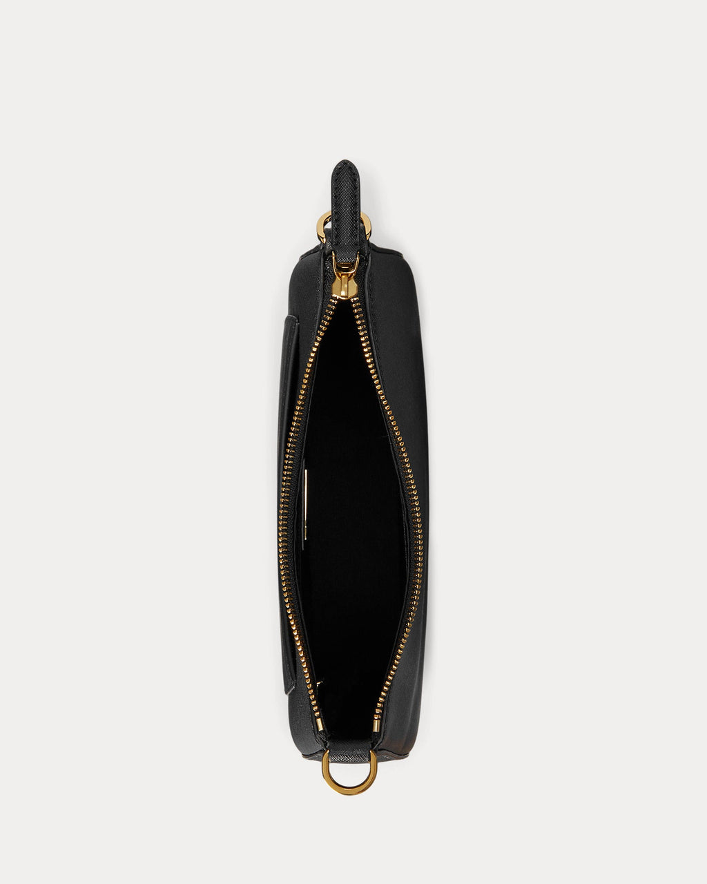 Ralph Lauren Crosshatch Leather Medium Danni Bag  -  Black