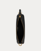 Ralph Lauren Crosshatch Leather Medium Danni Bag  -  Black