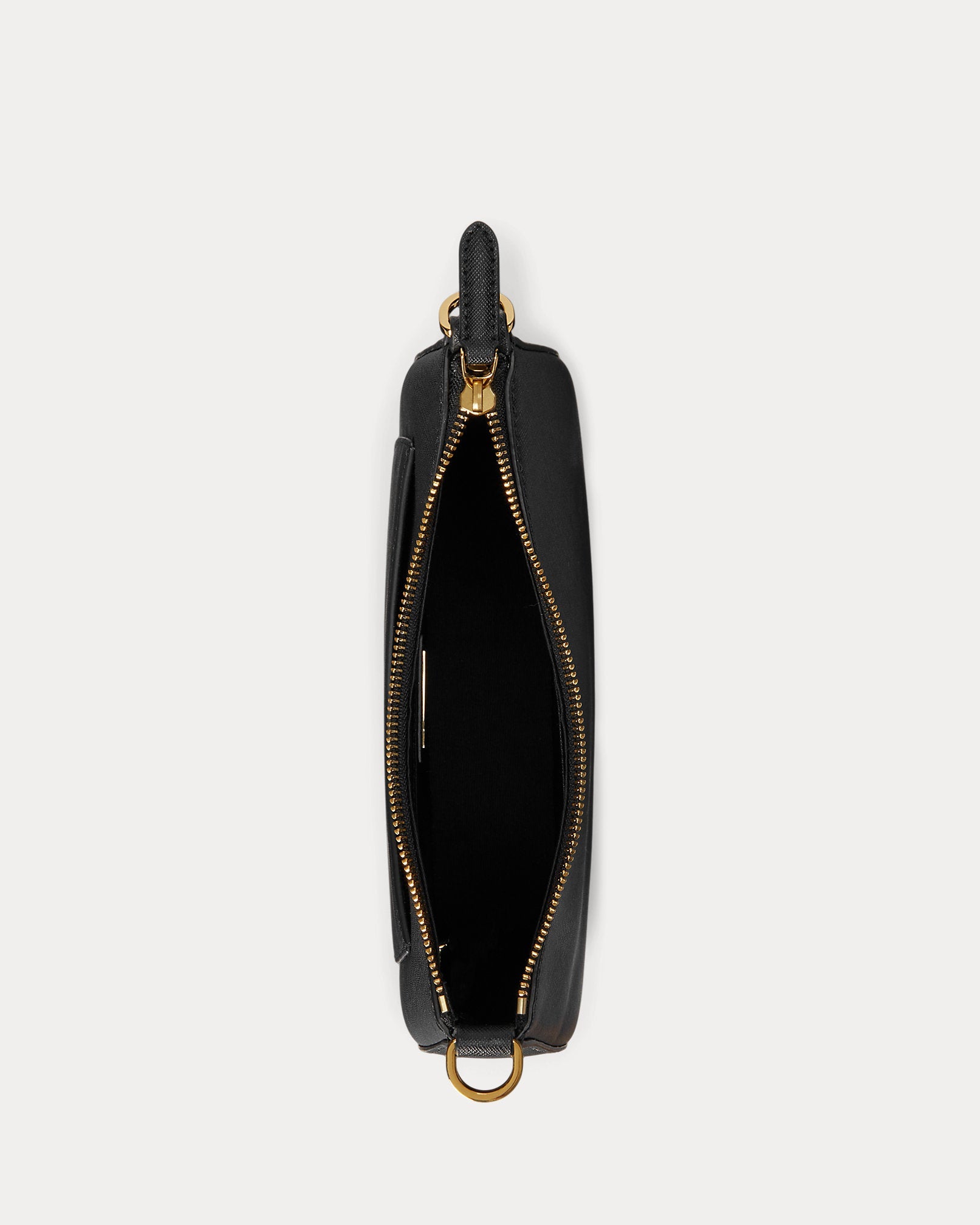 Ralph Lauren Crosshatch Leather Medium Danni Bag  -  Black